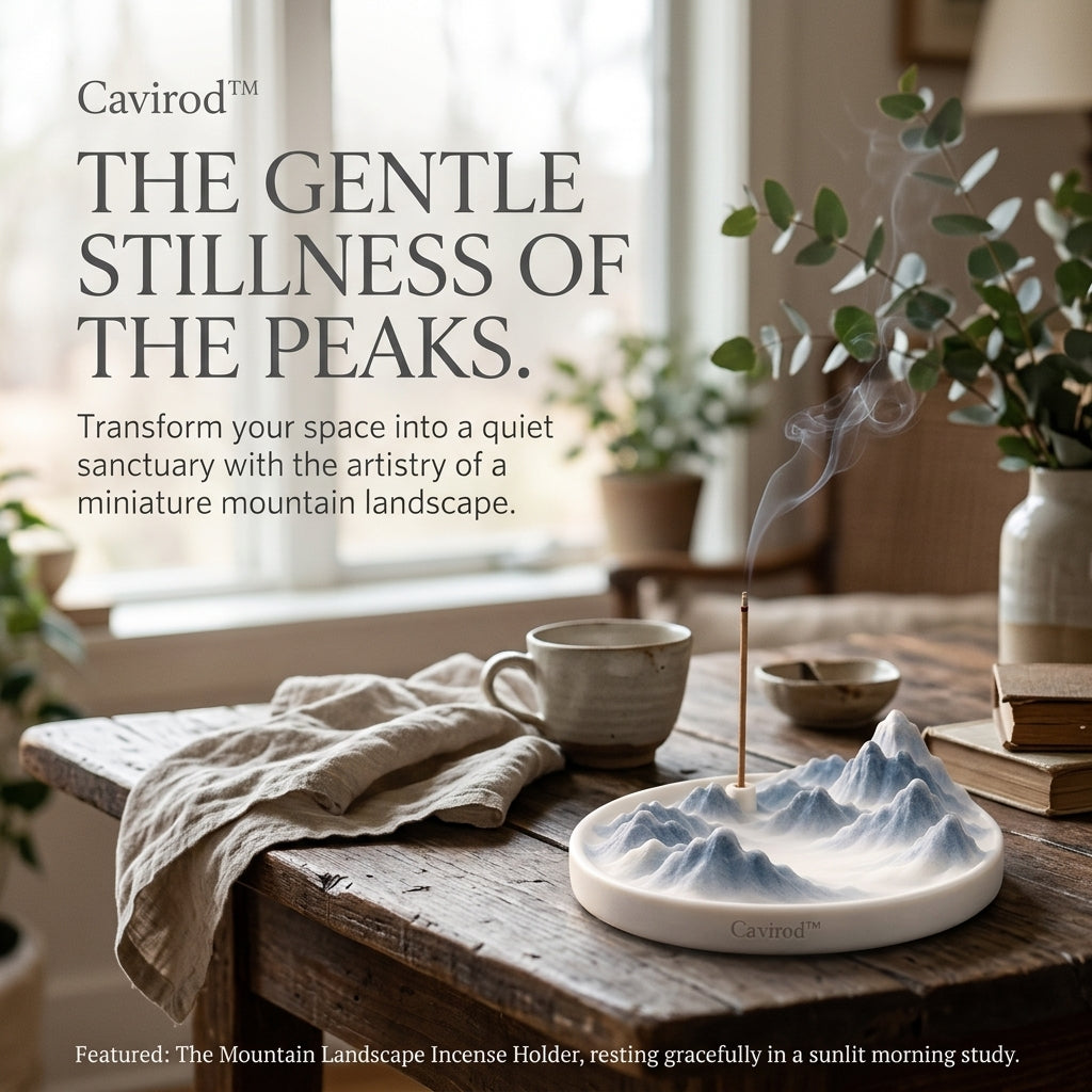 Cavirod™ Ocean-Teal Mountain Landscape Incense Holder — Coastal Breeze Edition Lifestyle