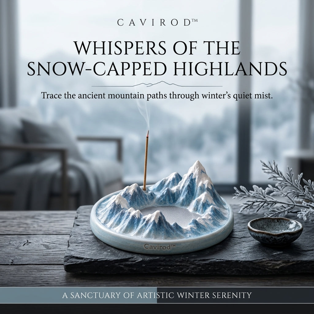 Cavirod™ Snowline Alpine Mountain Incense Holder — Frosted Summit Design Hero