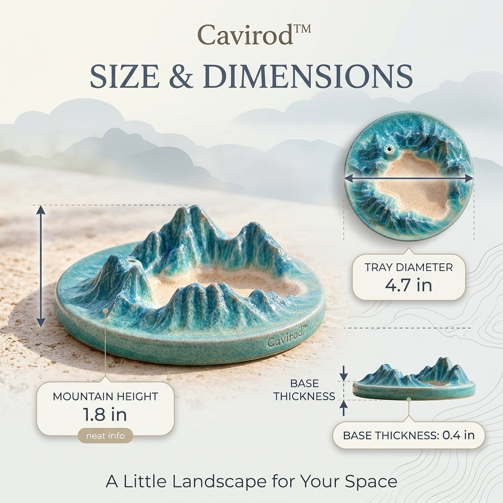 Cavirod™ Lavender Twilight Mountain Incense Holder — Violet Ridge Art Dimensions