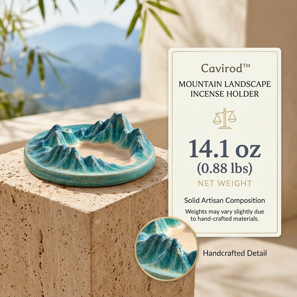Cavirod™ Lavender Twilight Mountain Incense Holder — Violet Ridge Art Weight