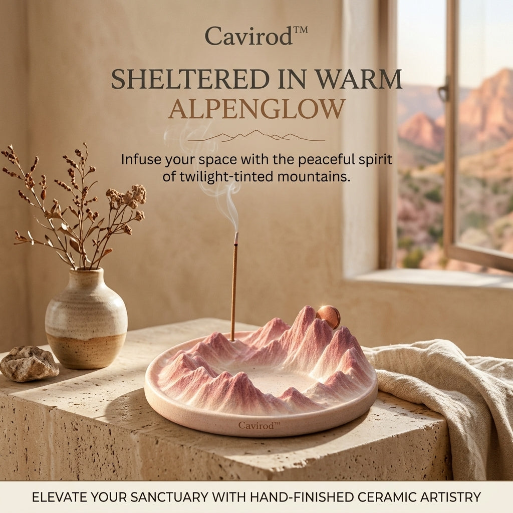 Cavirod™ Sandstone Canyon Mountain Incense Holder — Desert Glow Hero