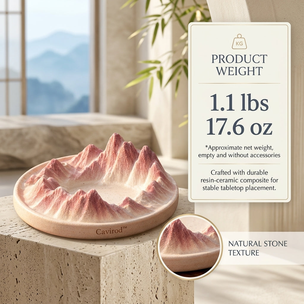 Cavirod™ Sandstone Canyon Mountain Incense Holder — Desert Glow Weight