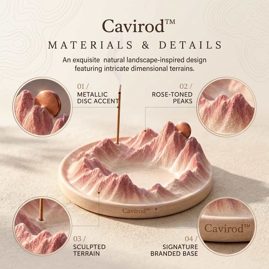 Cavirod™ Sandstone Canyon Mountain Incense Holder — Desert Glow Details