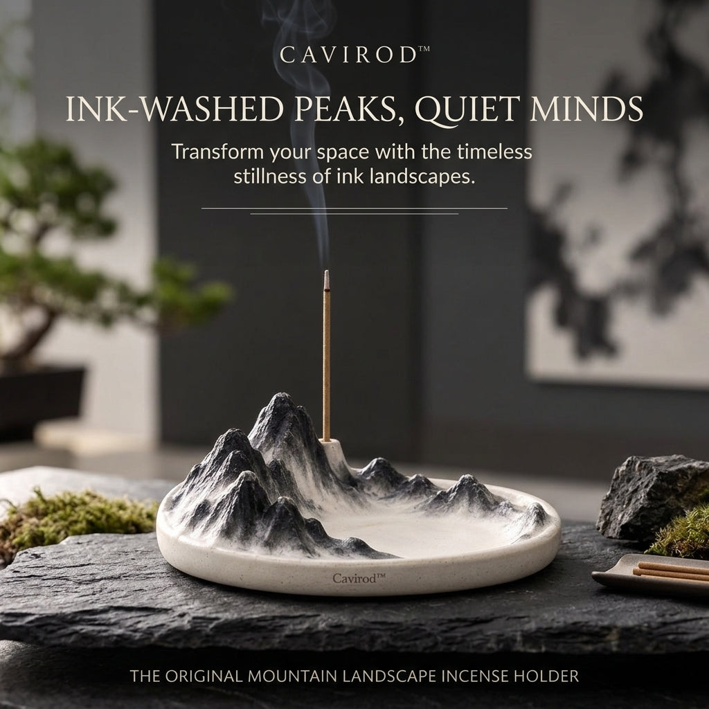Cavirod™ Midnight Azure Mountain Incense Holder — Deep Blue Peaks Hero