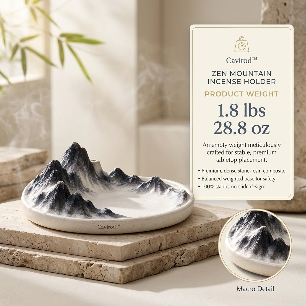 Cavirod™ Midnight Azure Mountain Incense Holder — Deep Blue Peaks Weight
