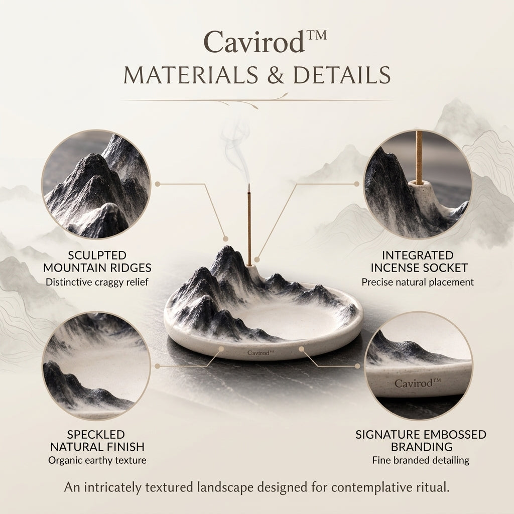 Cavirod™ Midnight Azure Mountain Incense Holder — Deep Blue Peaks Details
