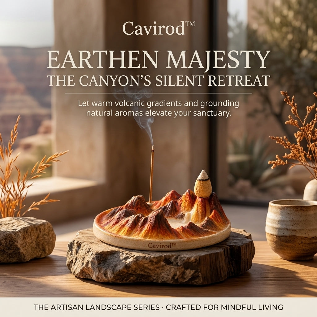 Cavirod™ Evergreen Valley Mountain Incense Holder — Moss Ridge Landscape Hero