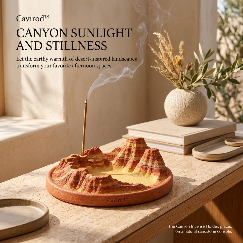 Cavirod™ Glacier Mist Mountain Incense Holder — White Peak Landscape Lifestyle