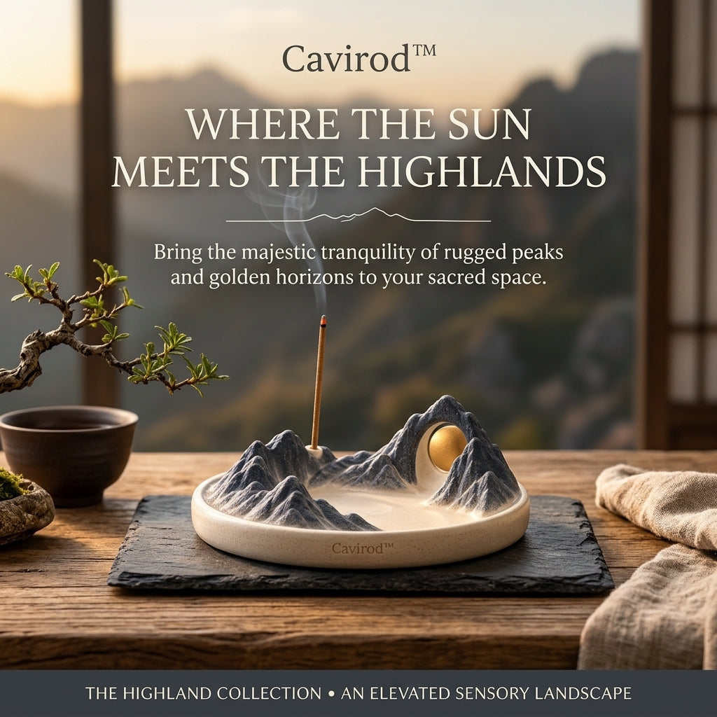Cavirod™ Amber Dune Mountain Incense Holder — Golden Canyon Vista Main