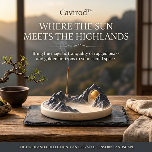 Cavirod™ Amber Dune Mountain Incense Holder — Golden Canyon Vista Main