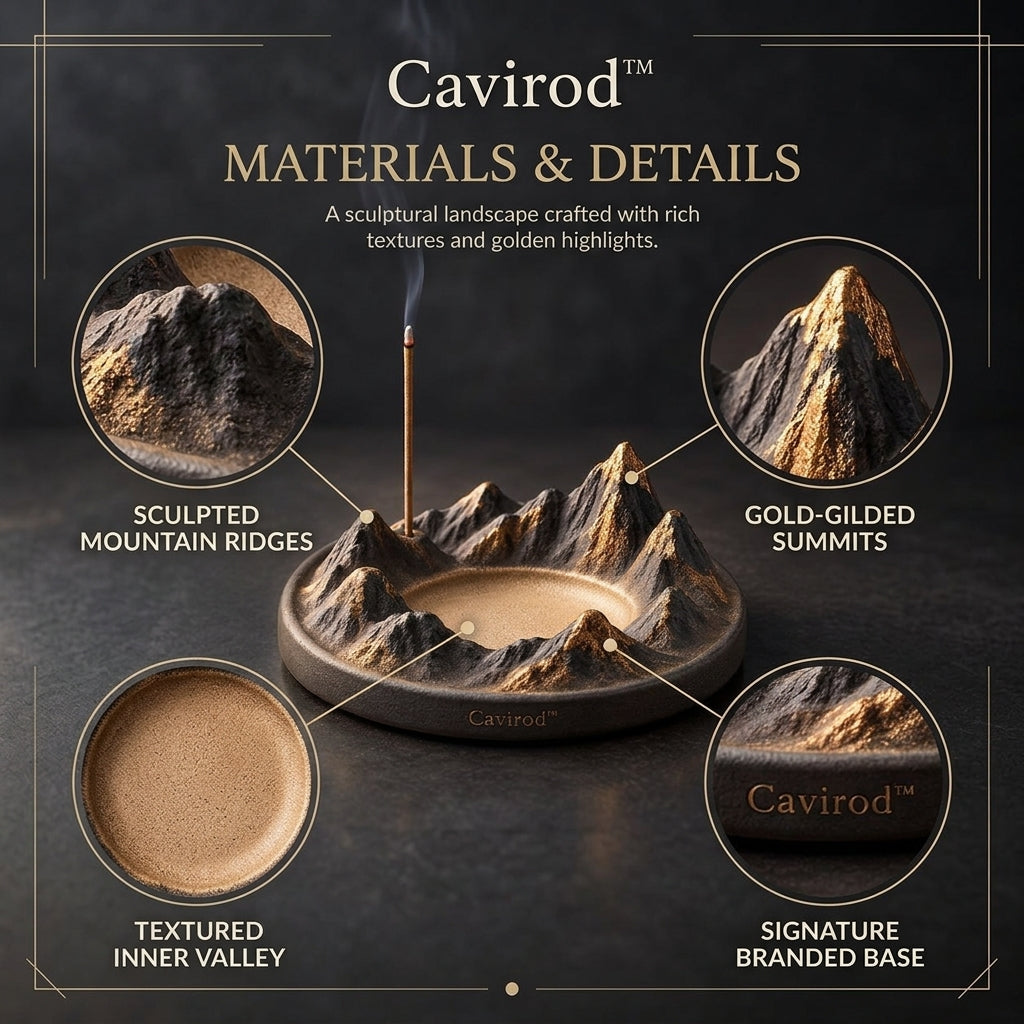 Cavirod™ Moonlit Indigo Mountain Incense Holder — Nightfall Range Details
