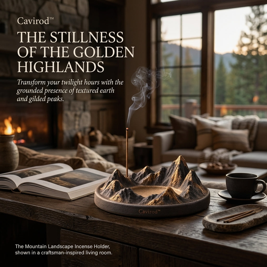 Cavirod™ Moonlit Indigo Mountain Incense Holder — Nightfall Range Lifestyle
