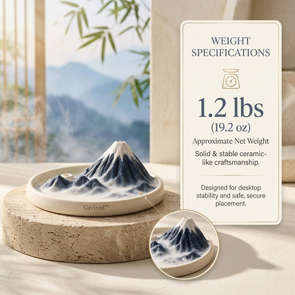Cavirod™ Ivory Highland Mountain Incense Holder — Quiet Summit Weight