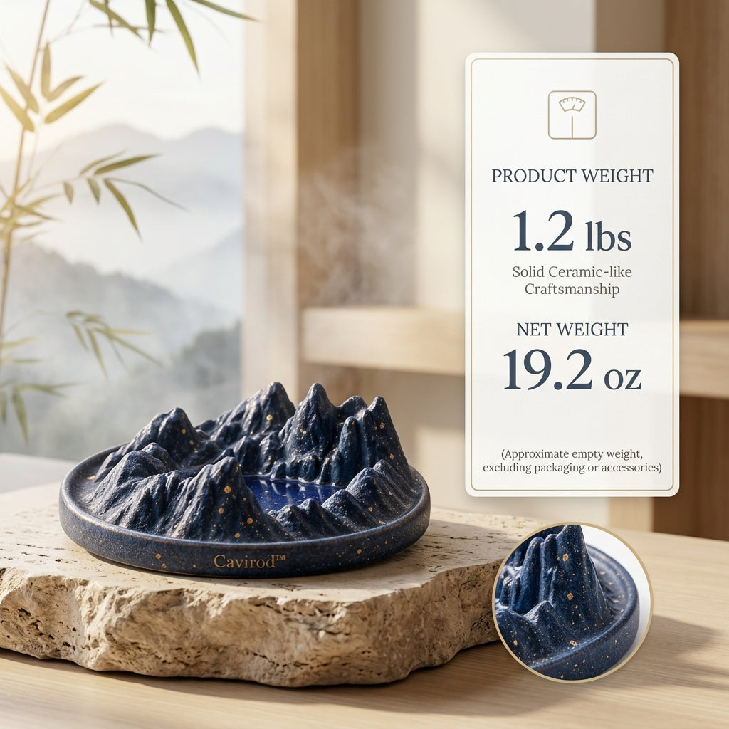 Cavirod™ Granite Shadow Mountain Incense Holder — Stone Ridge Design Weight