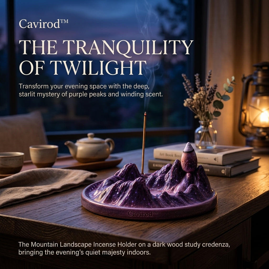 Cavirod™ Violet Dusk Mountain Incense Holder — Purple Horizon Lifestyle