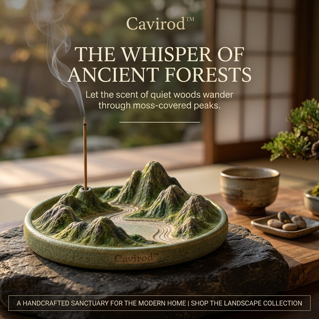 Cavirod™ Terracotta Horizon Mountain Incense Holder — Warm Earth Peaks Main