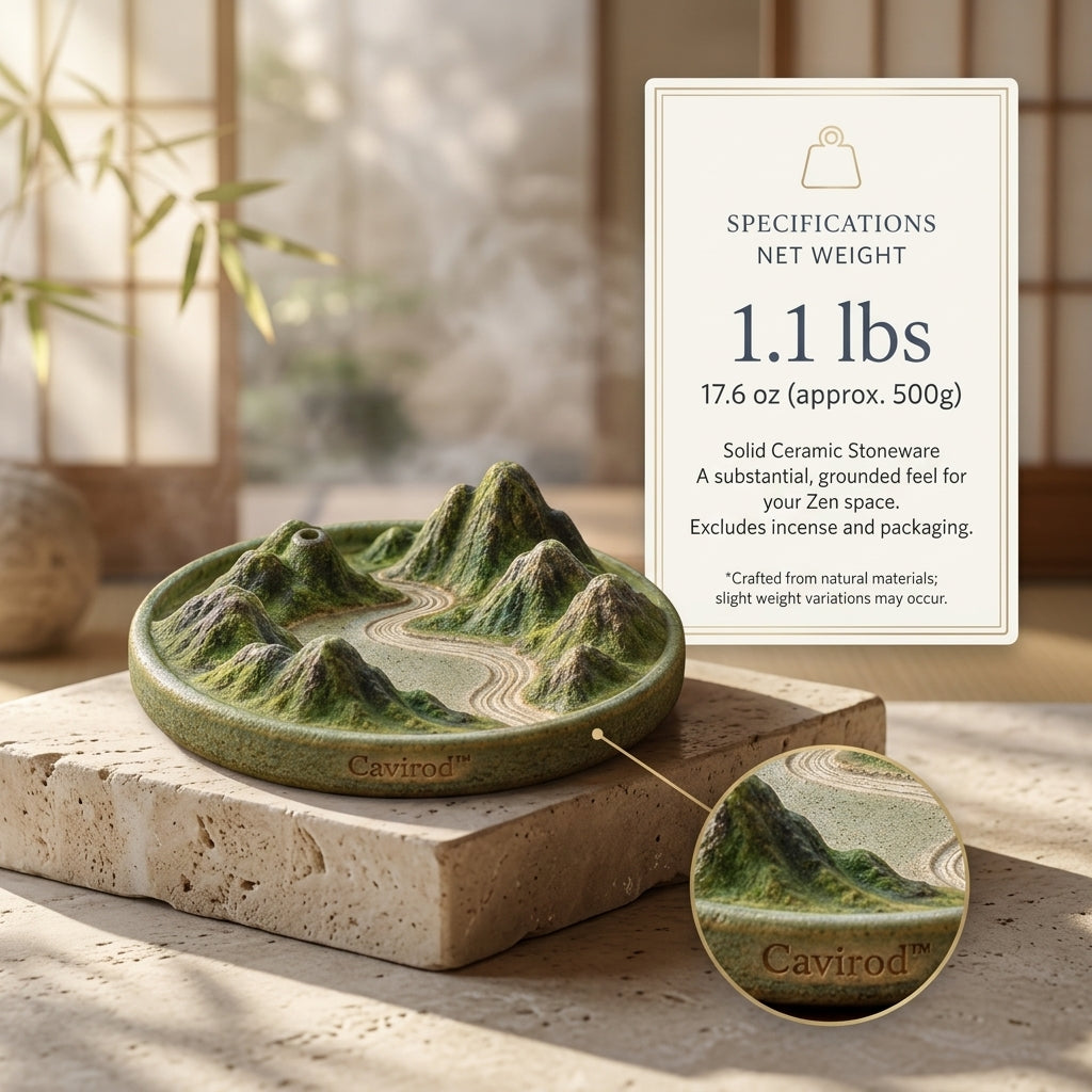 Cavirod™ Terracotta Horizon Mountain Incense Holder — Warm Earth Peaks Weight